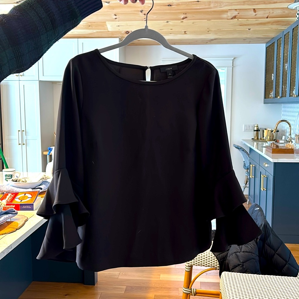 J Crew dress blouse with peplum sleeves